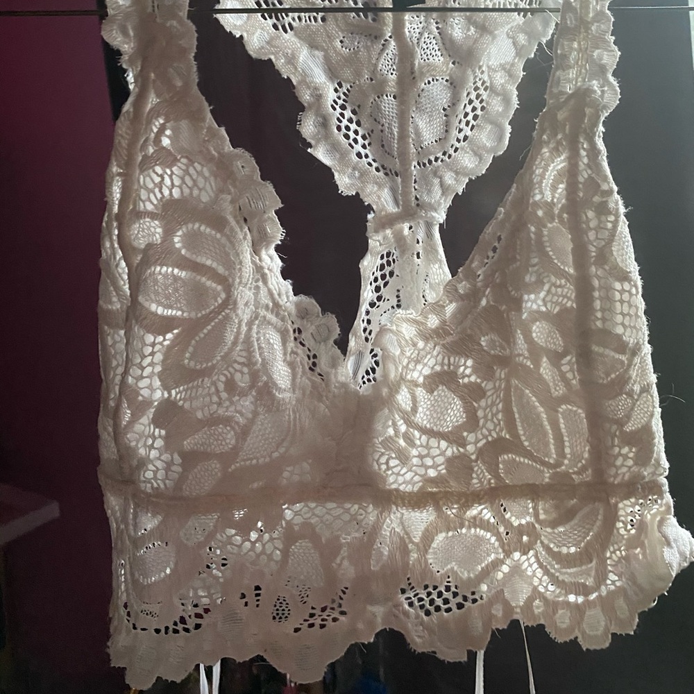 white lace bralette